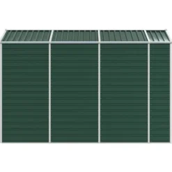 Trädgårdsskjul i galvaniserat stål - Utomhusförvaring | Färg: Grön | Storlek: 191x300x198 cm