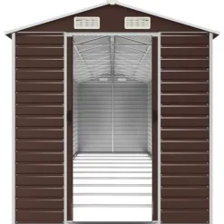 Sale Trädgårdsskjul i galvaniserat stål för utomhusförvaring | Färg: Brun | Storlek: 191x89.5x198 cm Skjul, Garage & Carports