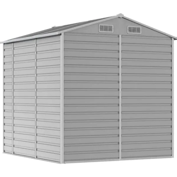 Discount Trädgårdsskjul i galvaniserat stål - Förvaringslösning | Färg: Ljusgrå | Storlek: 191x215x198 cm Skjul, Garage & Carports