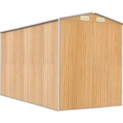 New Trädgårdsskjul i galvaniserat stål - Rymligt förvaringsutrymme | Färg: Ljusbrun | Storlek: 192x357x223 cm Skjul, Garage & Carports
