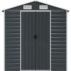 Sale Trädgårdsskjul i galvaniserat stål | Antracit | Storlek: 191x385x198 cm Skjul, Garage & Carports