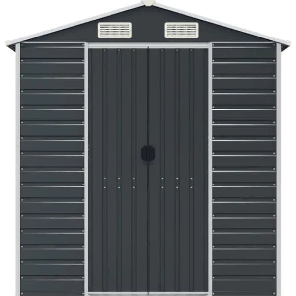 Sale Trädgårdsskjul i galvaniserat stål | Antracit | Storlek: 191x385x198 cm Skjul, Garage & Carports