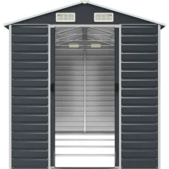Sale Trädgårdsskjul i galvaniserat stål | Antracit | Storlek: 191x385x198 cm Skjul, Garage & Carports