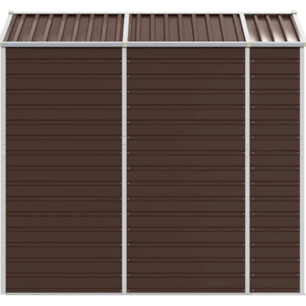 Discount Trädgårdsskjul i galvaniserat stål - Förvaringslösning för verktyg | Färg: Brun | Storlek: 191x215x198 cm Skjul, Garage & Carports