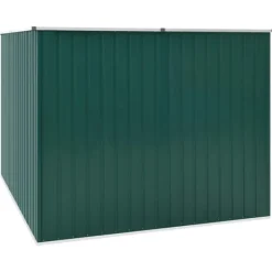 Trädgårdsskjul i galvaniserat stål - Förvaring för trädgårdsredskap | Färg: Grön | Storlek: 195x198x159 cm