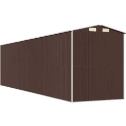 Trädgårdsskjul i mörkbrun galvaniserat stål - Förvaring för redskap | Storlek: 192x772x223 cm | Färg: Mörkbrun