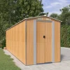 vidaXL Trädgårdsskjul ljusbrun 192x689x223 cm galvaniserat stål