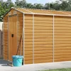 vidaXL Trädgårdsskjul ljusbrun 191x895x198 cm galvaniserat stål