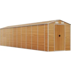 vidaXL Trädgårdsskjul ljusbrun 191x895x198 cm galvaniserat stål