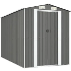 vidaXL Trädgårdsskjul ljusgrå 192x357x223 cm galvaniserat stål