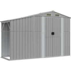 vidaXL Trädgårdsskjul 277x93x179 cm grå galvaniserat stål