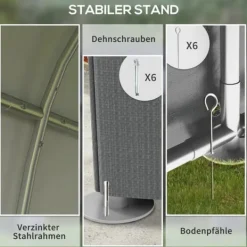 Discount Trädgårdsskjul/lagertält, robust och vädertåligt, stålram, 1,2×1,8×1,6 m, mörkgrå Skjul, Garage & Carports