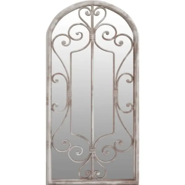 vidaXL Trädgårdsspegel sandfärgad 70x30 cm järn för utomhusbruk