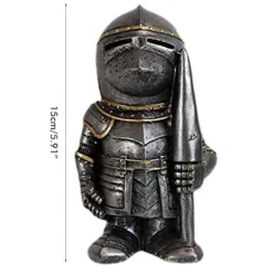 Discount Trädgårdsstaty Riddare Dvärgvakt Rustning Miniatyrriddare Skulptur för Hem Trädgårdsdekor Trädgårdsprydnader
