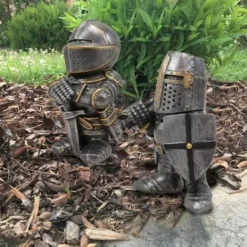 Discount Trädgårdsstaty Riddare Dvärgvakt Rustning Miniatyrriddare Skulptur för Hem Trädgårdsdekor Trädgårdsprydnader