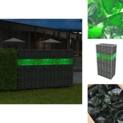 Trädgårdsstenar & klivstenar - Living Gabionsten glas grön 60-120 mm 25 kg