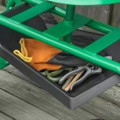 Hot Trädgårdsvagn, 81x44,5x46-59 cm, Grön Stöd Med Hjul, Säten & Knäskydd För Trädgårdsskötsel
