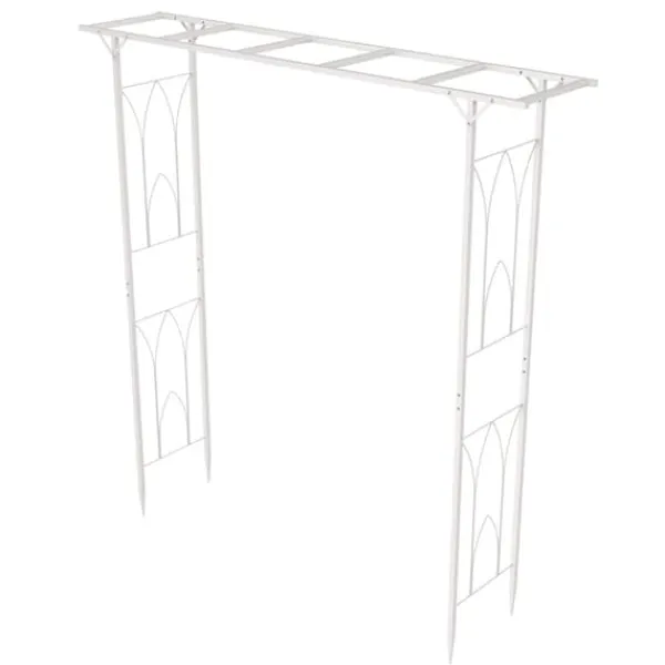 Trädgårdsvalv, Metalljärn, Lätt Montering,VIT, 81.1x16.1x81.8 tum
