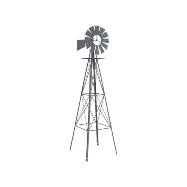 Online Trädgårdsvindkraftverk - - Grå - Järn - 84x68x245 cm - Rostbeständig - Vädertålig Vinddekoration
