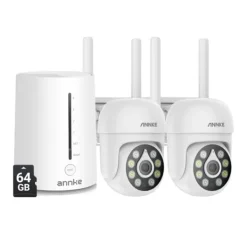 Outlet Trådlös säkerhetskamera, 5MP upplösning, nattseendefunktion,I51CP 2Pcs med 64G Säkerhetsmonitorer & Videokameror