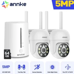 Outlet Trådlös säkerhetskamera, 5MP upplösning, nattseendefunktion,I51CP 2Pcs med 64G Säkerhetsmonitorer & Videokameror