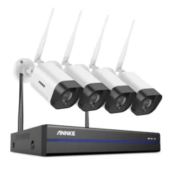 New Trådlöst CCTV-system, 5MP upplösning, tvåvägsljud, 8CH NVR 4 st kamera, 2T Säkerhetsmonitorer & Videokameror