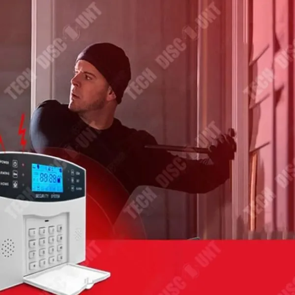 Trådlöst inbrottslarmssystem - TECH DISCOUNT - GSM - 9V strömförsörjning - Rörelsedetektor