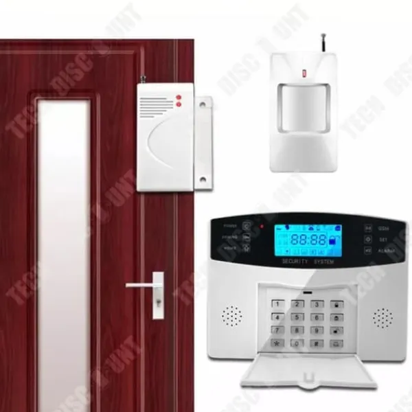 Trådlöst inbrottslarmssystem - TECH DISCOUNT - GSM - 9V strömförsörjning - Rörelsedetektor