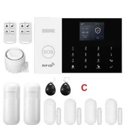 Trådlöst Larm System, Smart Hem Kompatibilitet, Multifunktionella Varningar,EU-plugg, 4G-C Hemlarmsystem