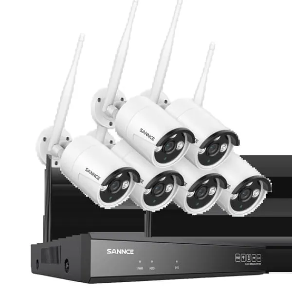 Trådlöst NVR CCTV-system, 5MP IP-kamera, Nattsyn, 1T, 8CH NVR 6 st Kits