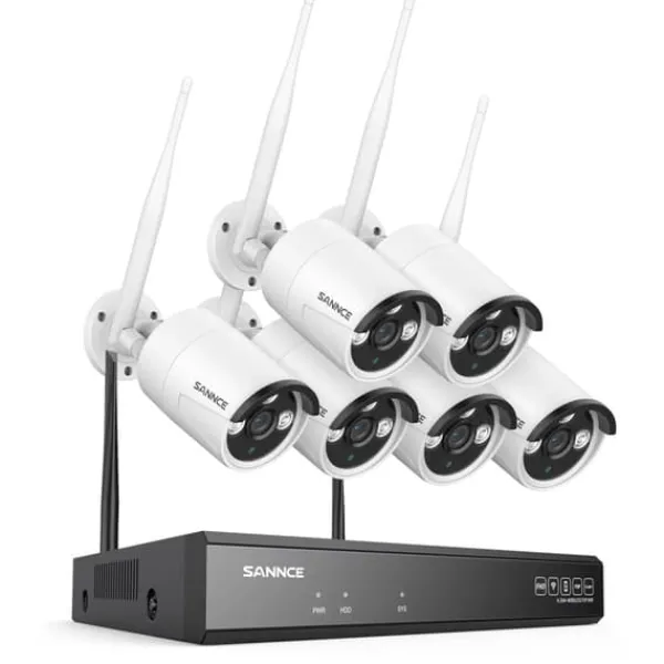 Trådlöst NVR CCTV-system, 5MP IP-kamera, Nattsyn, 1T, 8CH NVR 6 st Kits