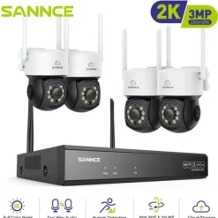 Discount Trådlöst övervakningssystem, nattseende, 16-kanals ingång,3MP 71DC 4St Kamera, 4T Hemlarmsystem