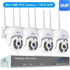 Best Trådlöst övervakningssystem, 4MP HD-upplösning, tvåvägsljud, Ingen, 10CH 3MP 4 PTZ Säkerhetsmonitorer & Videokameror