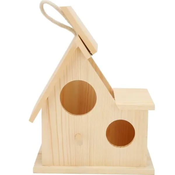 Discount Träfågelbon Utomhus Fågelholk Häckningslåda Fågelbur för Trädgård Bakgård Balkongdekor För Fåglar & Småvilt