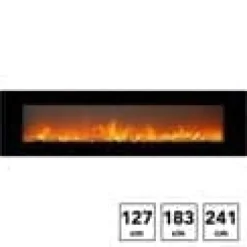 Trivero 130 elektrisk väggspis - Svart glas - 127 cm bred - Appkontroll - Cinewall - 1400 Watt värme