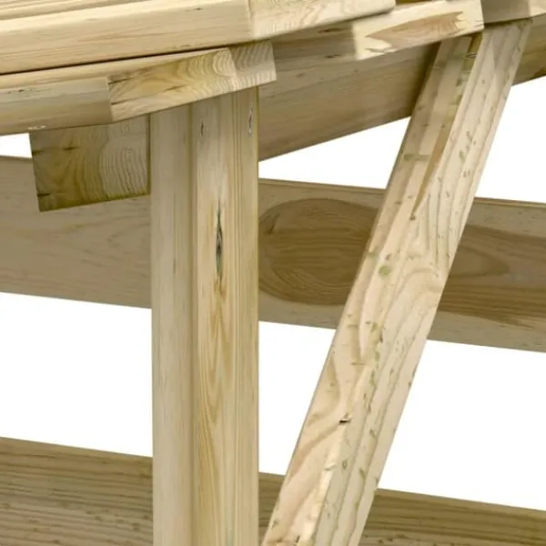 Träpergola med tak 6 delar - Dekorativ utomhuslösning | Storlek: 100x90x100 cm | Material: Impregnerad furu