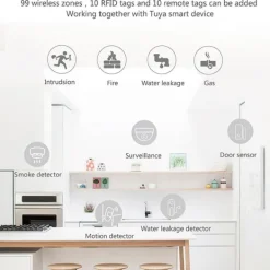 Online Tuya trådlöst WiFi+GSM larmsystem Hemlarmsystem