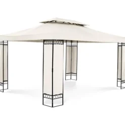 Best Uniprodo - Trädgårdspaviljong - 3 x 4 m - 160 g/m² - Gräddfärgad Tält & Lusthus