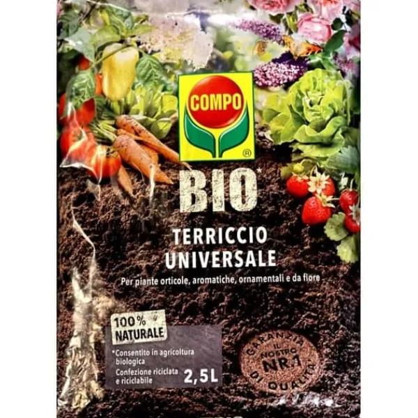 UNIVERSALJORD KOMPOST BIO 2,5 LT VÄXTER BLOMMAR GRÖNSAKAR AROMATISKA