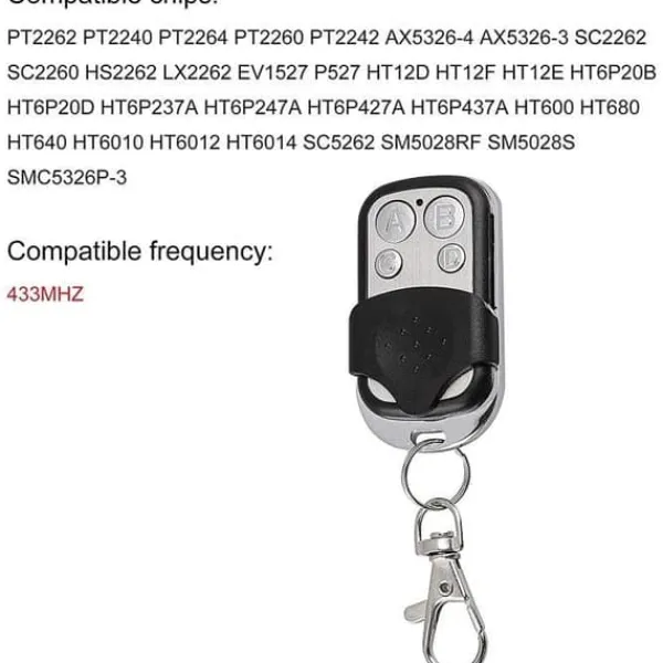 Universell fjärrkontroll - 3-pack - 433 MHz - 4 knappar - Signalduplicator Skjul, Garage & Carports