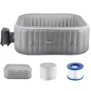 Uppblåsbar Bubbelpool, 4-6 Personer, 1850x660mm, Kvadratisk, Bärbar Utomhusspa