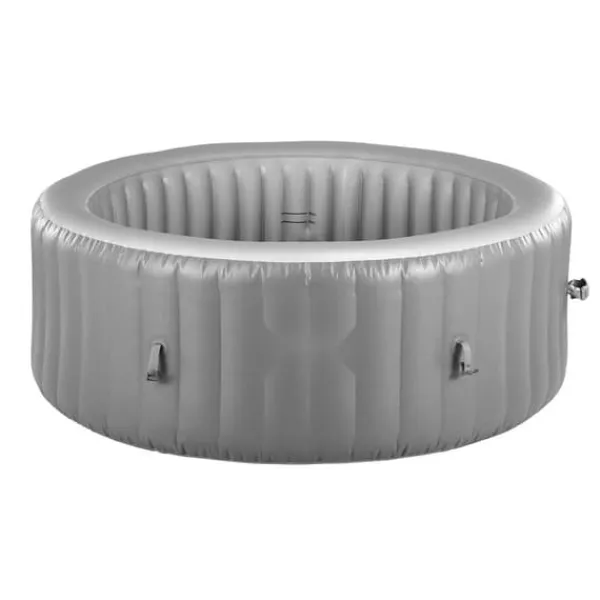 Uppblåsbar Bubbelpool, 2080 x 660mm Rund, 4 till 6 Personer, Portabel Utomhusspa med Snabb Uppvärmning