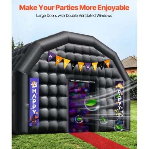 Online Uppblåsbar nattklubb 800x600x400 cm svart, partytält, oxfordtyg Tält & Lusthus
