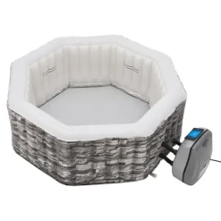 Sale Uppblåsbart spabad Carosino stenkänsla Ø195x70 cm för 5 personer [pro.tec] Spa & Utomhusbad