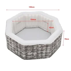 Sale Uppblåsbart spabad Carosino stenkänsla Ø195x70 cm för 5 personer [pro.tec] Spa & Utomhusbad