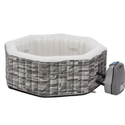 Sale Uppblåsbart spabad Carosino stenkänsla Ø195x70 cm för 5 personer [pro.tec] Spa & Utomhusbad