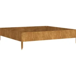 Hot Upphöjd odlingslåda av rosttrögt stål - Planteringslåda för trädgård | Storlek: 100x100x26 cm | Färg: Brun Krukor & Växtbehållare