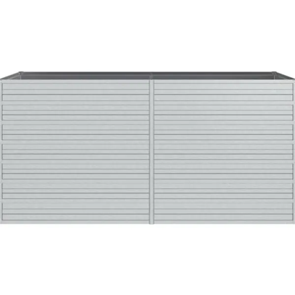 Clearance Upphöjd odlingslåda i galvaniserat stål - Planteringslåda | Färg: Silver | Storlek: 160x80x77 cm Planteringsbänkar