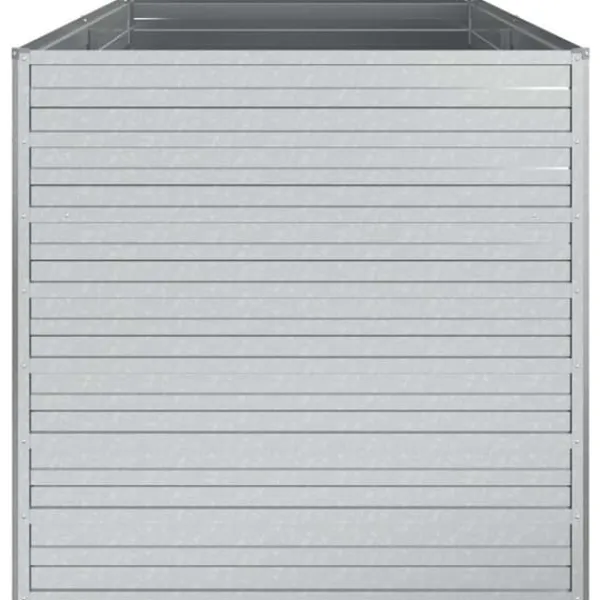 Clearance Upphöjd odlingslåda i galvaniserat stål - Planteringslåda | Färg: Silver | Storlek: 160x80x77 cm Planteringsbänkar