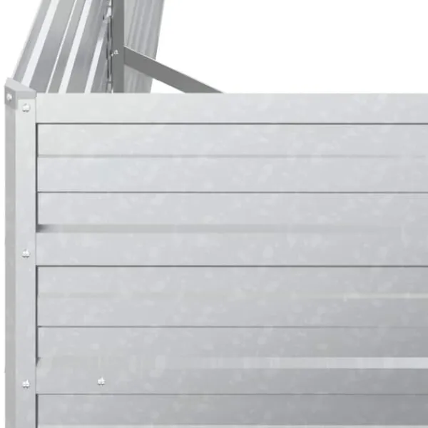 Clearance Upphöjd odlingslåda i galvaniserat stål - Planteringslåda | Färg: Silver | Storlek: 160x80x77 cm Planteringsbänkar